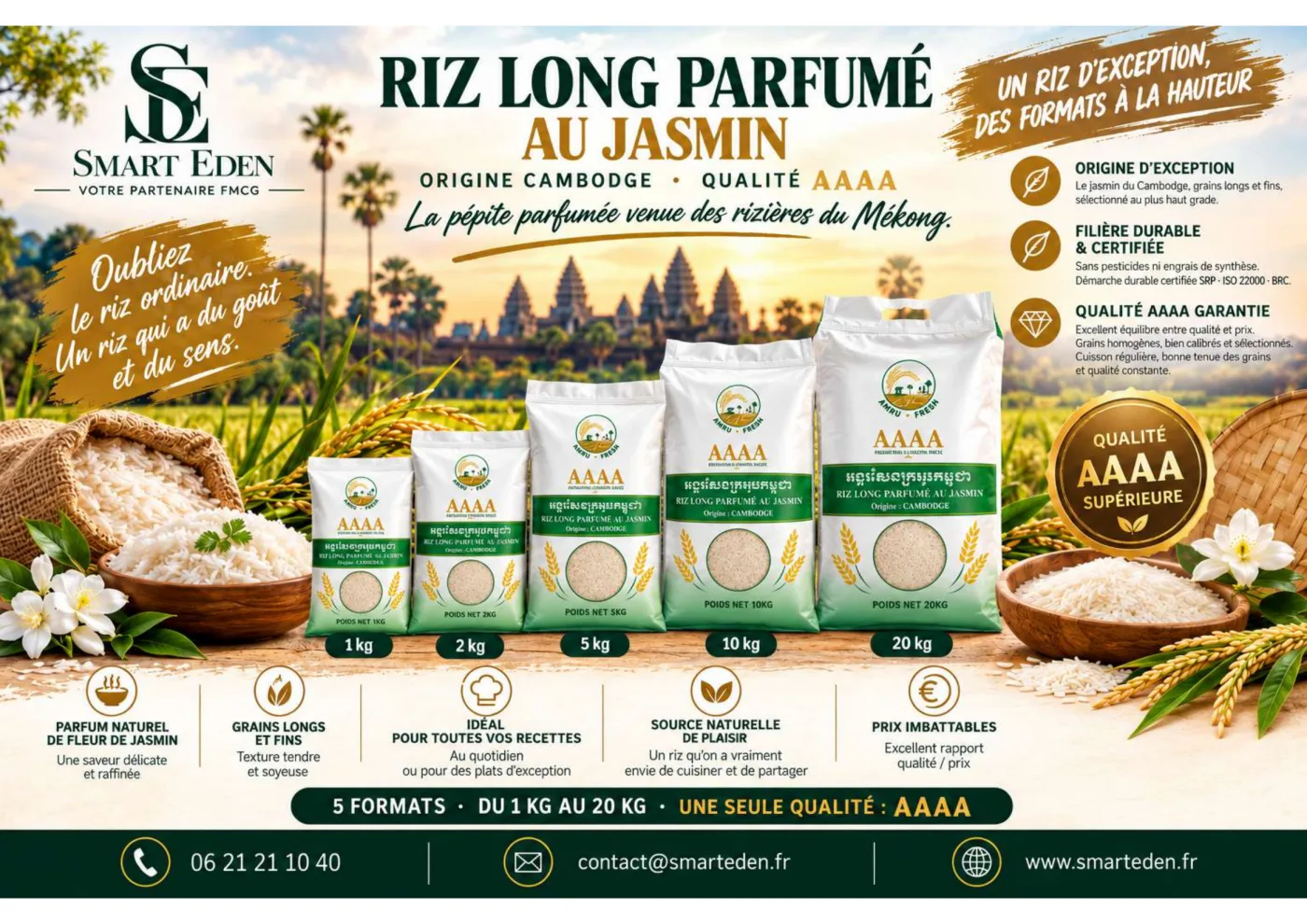 Fiche de présentation RIZ LONG PARFUMÉ AU JASMIN